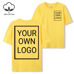Double Sided Customized LOGO Picture Women T-Shirt Summer Y2K Loose Short Sleeves Comfortable T Shirts Crewneck DIY Tee Tops
