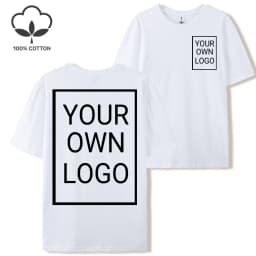 Double Sided Customized LOGO Picture Women T-Shirt Summer Y2K Loose Short Sleeves Comfortable T Shirts Crewneck DIY Tee Tops