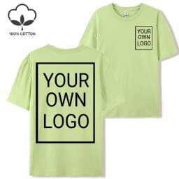Double Sided Customized LOGO Picture Women T-Shirt Summer Y2K Loose Short Sleeves Comfortable T Shirts Crewneck DIY Tee Tops
