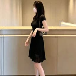 Women Chiffon Pleated Skirts Solid Elegant Elastic Waist Korean with Lining A Line Skirts Ladies Office Skirt Womens Clothing