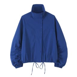 TFMLN Vintage Blue Single Breasted Jackets For Women 2026 Autumn New Chic Causal Folds Sleeve Stand Collar Coats High Street Top