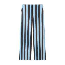 BSAY 2026 Vertical Striped Women Matching Outfit Lapel Sleeveless Frog Button Vest High Waist Wide Leg Trousers Casual Piece Set