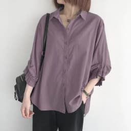 Solid Ruffle Edge Lantern Seven-quarter Sleeve Single-breasted Shirt Spring Summer New Korean Version Women Loose Large-size Top