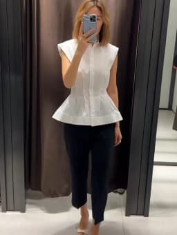 TFMLN Women's Pleated Shirt Spring Summer Vintage Lapel Collar Sleeveless Blouses Simple Flared Hem Ladies Tops 2026 New
