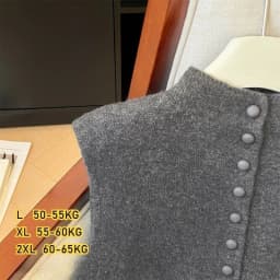 Elegant Sleeveless Sweater Knit Single Breasted Button Waistcoat Casual Streetwear Knitwears Tank Ladies irregular Sweater Vest