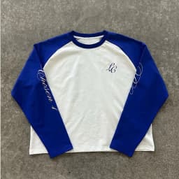 American Casual Loose Letter Printed Pullover Hip Hop Harajuku Tops Fashion Color Matching Shoulder Long Sleeved O Neck T-shirt
