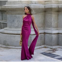 Sexy Satin Ribbon Party Dress Women Elegant Halter Backless Off Shoulder Sleeveless Female Dresses 2026 Summer Solid Robe Gown