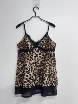 Y2k Emo Women Streetwear Sexy Acubi Leopard Lace Trim V-neck Tank Tops Sleeveless Spaghetti Stra Goth Grunge 2000s Alt Clothes