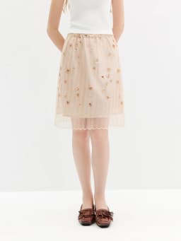 FSLE 【Premium Series】2026 Arrival New Women's High-Waisted Heavy Beaded & Sequin A-Line Skirt Hip-Hiding Slim Fit Stylish Skirt