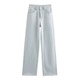 ETJ Wide-leg High-waisted Jeans Women's Classic Everything With Five Pockets Washed Soft Comfortable Ultra-long Jeans6045022