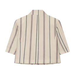 BSAY Women New Vertical Striped Matching Suit Set Notched Lapel Cropped Blazer Sleeve High Waist Wide Leg Casual 2 Piece Outfit