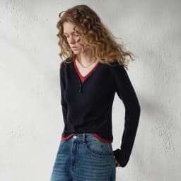 TOYOUTH Women's V Neck Fake Two Piece Long Sleeve T Shirt 2026 Autumn New Cashmere-like Slim Fit Cropped