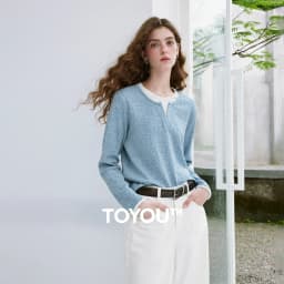 TOYOUTH Women's Long Sleeve T Shirt 2026 Autumn New Retro Textured Fitted Colorblock Fake Two Piece Double Collar Layering Tops