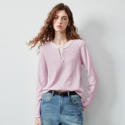 TOYOUTH Women's Long Sleeve T Shirt 2026 Autumn New Retro Textured Fitted Colorblock Fake Two Piece Double Collar Layering Tops