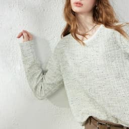 TOYOUTH Women's T-Shirt 2026 Autumn New Knitted Tweed Long Sleeve Loose Crew Neck Elegant Tops