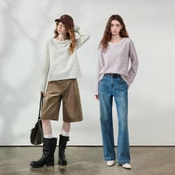 TOYOUTH Women's T-Shirt 2026 Autumn New Knitted Tweed Long Sleeve Loose Crew Neck Elegant Tops