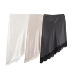 BSAY Lace Asymmetry Satin Texture Skirt Women Fashion Autumn Winter New Solid Chic Female High Waist Elegant Skirts Mujer