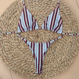 Micro Bikinis 2026 New Swimwear Women Swimsuit Sexy Brazilian Bikini Set Stripe Print Beachwear Bathing Suit Biquini Female