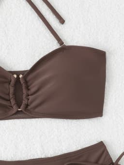High Waist Bikini Women's Swimsuit 2026 Knotted Bathing Suits Woman Swimwear Bandeau Push Up Bikinis Sets Brazilian Beach Wear