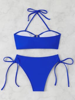 High Waist Bikini Women's Swimsuit 2026 Knotted Bathing Suits Woman Swimwear Bandeau Push Up Bikinis Sets Brazilian Beach Wear