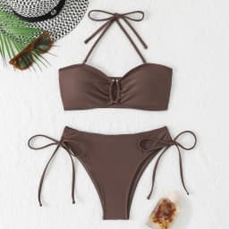 High Waist Bikini Women's Swimsuit 2026 Knotted Bathing Suits Woman Swimwear Bandeau Push Up Bikinis Sets Brazilian Beach Wear