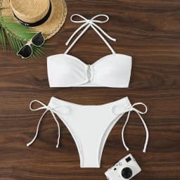 High Waist Bikini Women's Swimsuit 2026 Knotted Bathing Suits Woman Swimwear Bandeau Push Up Bikinis Sets Brazilian Beach Wear