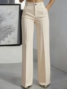 New 2026 Women's High-Waisted Draped Straight-Cut Suit Pants Simple European American Cross-Border Fashion for Women