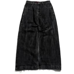 Men Women Retro Gothic High Waist Jeans Y2k Baggy Black Harajuku Hip Hop Pattern Embroidered Blue Denim Pants Wide Leg Jeans