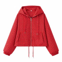 Guobioziy Women's Jacket 2026 Fall New Plaid Long-Sleeve Hooded Loose Fit Jacket Parka Casual Fashion European and American