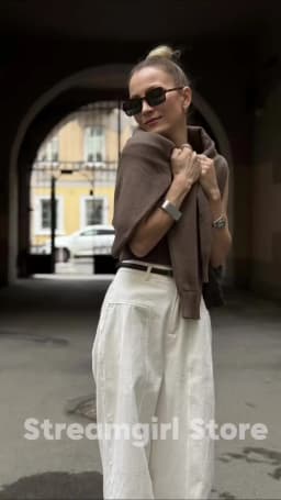 White Cotton Linen Pants Women Wide Leg Formal Trousers Summer Straight Leg Suit Pants High Waist Ladies Formal Pants Loose