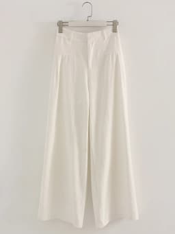 White Cotton Linen Pants Women Wide Leg Formal Trousers Summer Straight Leg Suit Pants High Waist Ladies Formal Pants Loose