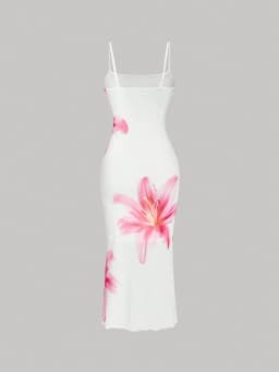 Elegant floral print sundress, resort-style dress