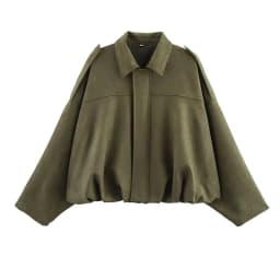 Women's Bomber Jackets Coats Fashion Turn-down Collar Long Sleeve Loose Coats Vintage Female Outerwear Chic Tops