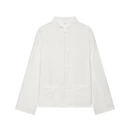 2026 Vintage Chinese Knot Satin Shirt Women's Stand Collar Long Sleeve Shirt Elegant Tang-style Top