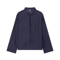 2026 Vintage Chinese Knot Satin Shirt Women's Stand Collar Long Sleeve Shirt Elegant Tang-style Top