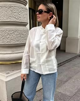 2026 Vintage Chinese Knot Satin Shirt Women's Stand Collar Long Sleeve Shirt Elegant Tang-style Top