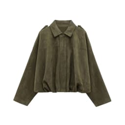 MUJER Faux Suede Bomber Jackets for Women Zip Oversized Jacket Woman Outerwears Padded Varsity Jackets Streetwear Women's Coats