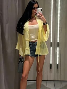 Women Elegant Blouse For Women Loose Long Sleeve Shirts Female Single-breasted Casual Shirts Fashion See Through Thin Top