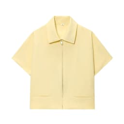 MUJER Women's Cropped Jacket Short Sleeve Varsity Jackets for Women Summer Zip up New in Coats and Jackets Holiday Outerwears