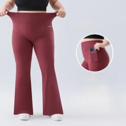 Plus Size Fit Yoga Flared Trousers for Women Semaless Two Sides Pocket Leggings High Waist Push Up Butt Gym Trainning Leggings