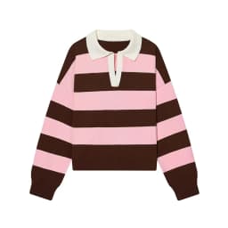 Autumn Women's 2026 New Knitted Striped Sweater Polo Neck Pullover Autumn Fashion Loose Elegant Warm Young Women Sweater Street