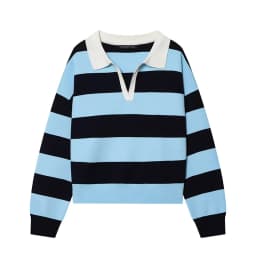 Autumn Women's 2026 New Knitted Striped Sweater Polo Neck Pullover Autumn Fashion Loose Elegant Warm Young Women Sweater Street