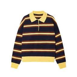 Autumn Women's 2026 New Knitted Striped Sweater Polo Neck Pullover Autumn Fashion Loose Elegant Warm Young Women Sweater Street
