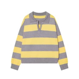 Autumn Women's 2026 New Knitted Striped Sweater Polo Neck Pullover Autumn Fashion Loose Elegant Warm Young Women Sweater Street