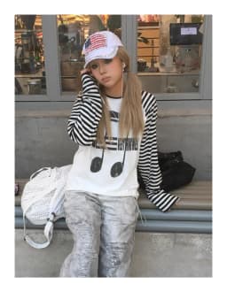 Tonngirls Japanses 2000s T-shirt Women Casual Print Graphic Tops Patchwork Y2k Vintage Grunge Tops American Retro Tshirts E-girl