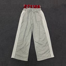 Women's Spring Checkered Double-Waisted Casual Pants Loose Street Fashion Sweatpants with Letter Embroidery