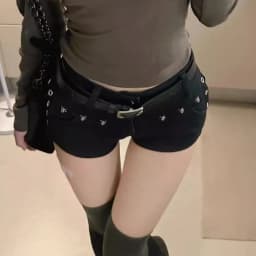 Woman Popular Sexy Low Waist Y2k Jeans Female Vintage Korean Fashion Mini Pants Girls Vintage Designer Gothic Black Denim Shorts