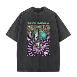 Mens women Vintage Washed Short Sleeve T-shirt Tame Impala Rock Band Deadbeat Tour 2026 Album Hip Hop Fans Gift T-shirts