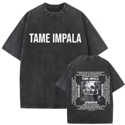 Mens women Vintage Washed Short Sleeve T-shirt Tame Impala Rock Band Deadbeat Tour 2026 Album Hip Hop Fans Gift T-shirts