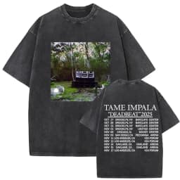 Mens women Vintage Washed Short Sleeve T-shirt Tame Impala Rock Band Deadbeat Tour 2026 Album Hip Hop Fans Gift T-shirts